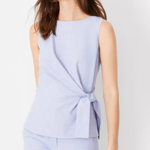 NWOT AT Side Tie Top in Cross Weave - Picture 2 of 8